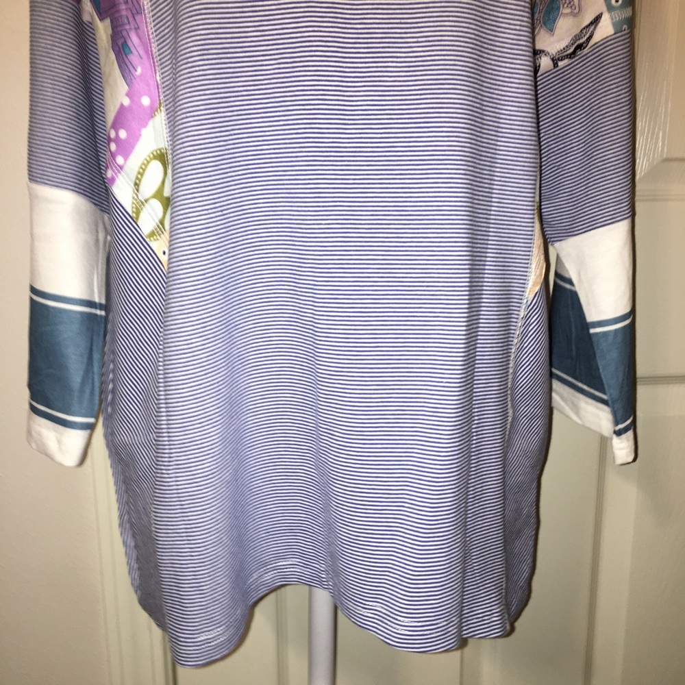 NWOT Multicolored Striped Oversized Top - Picture 3 of 9